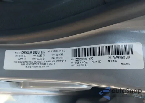 2015 Chrysler 200 C из США, поврежденный, VIN 1C3CCCCG5FN510276